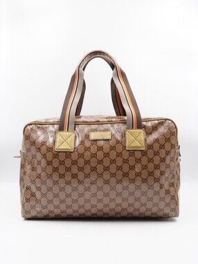 CK38 💕 GUCCI Crystal Monogram Web Collapsible Carry On Duffle